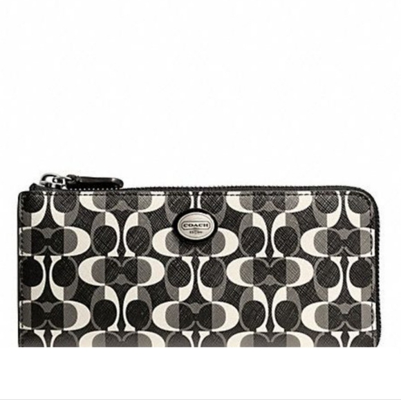 Coach Peyton Dream C Slim Zip Around Print Signature Wallet - Picture 1 of 10